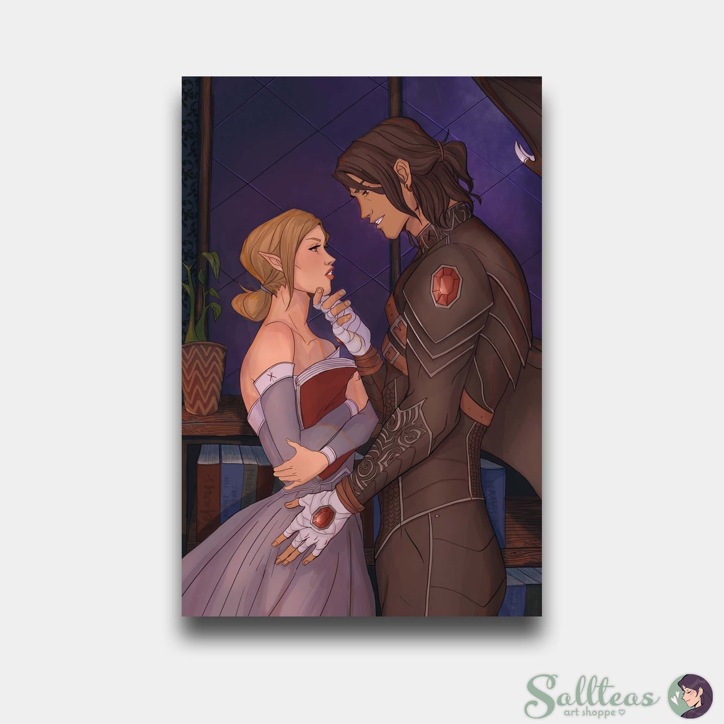 In the Library (Nesta and Cassian Inspired) Art Print