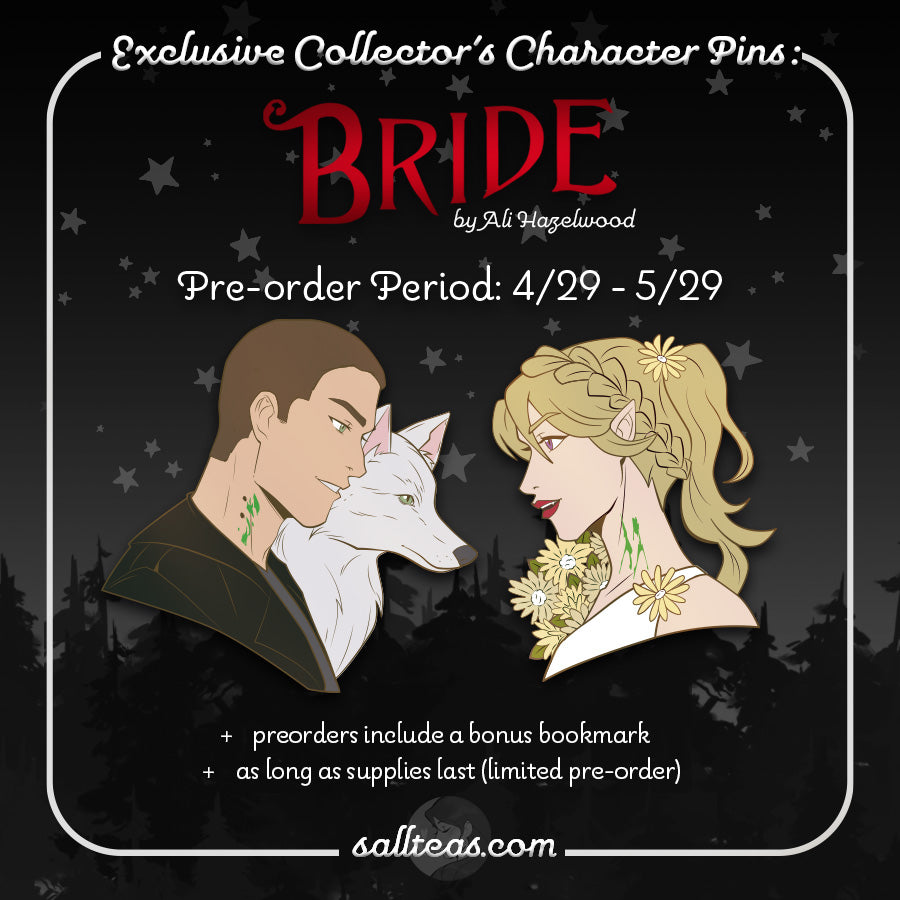 BRIDE Character Pins (by Ali Hazelwood) | Lowe & Misery | OFFICIALLY LICENSED