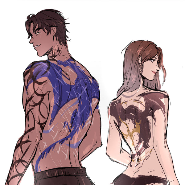 Dragon Tattoos (Fourth Wing Inspired) Art Print