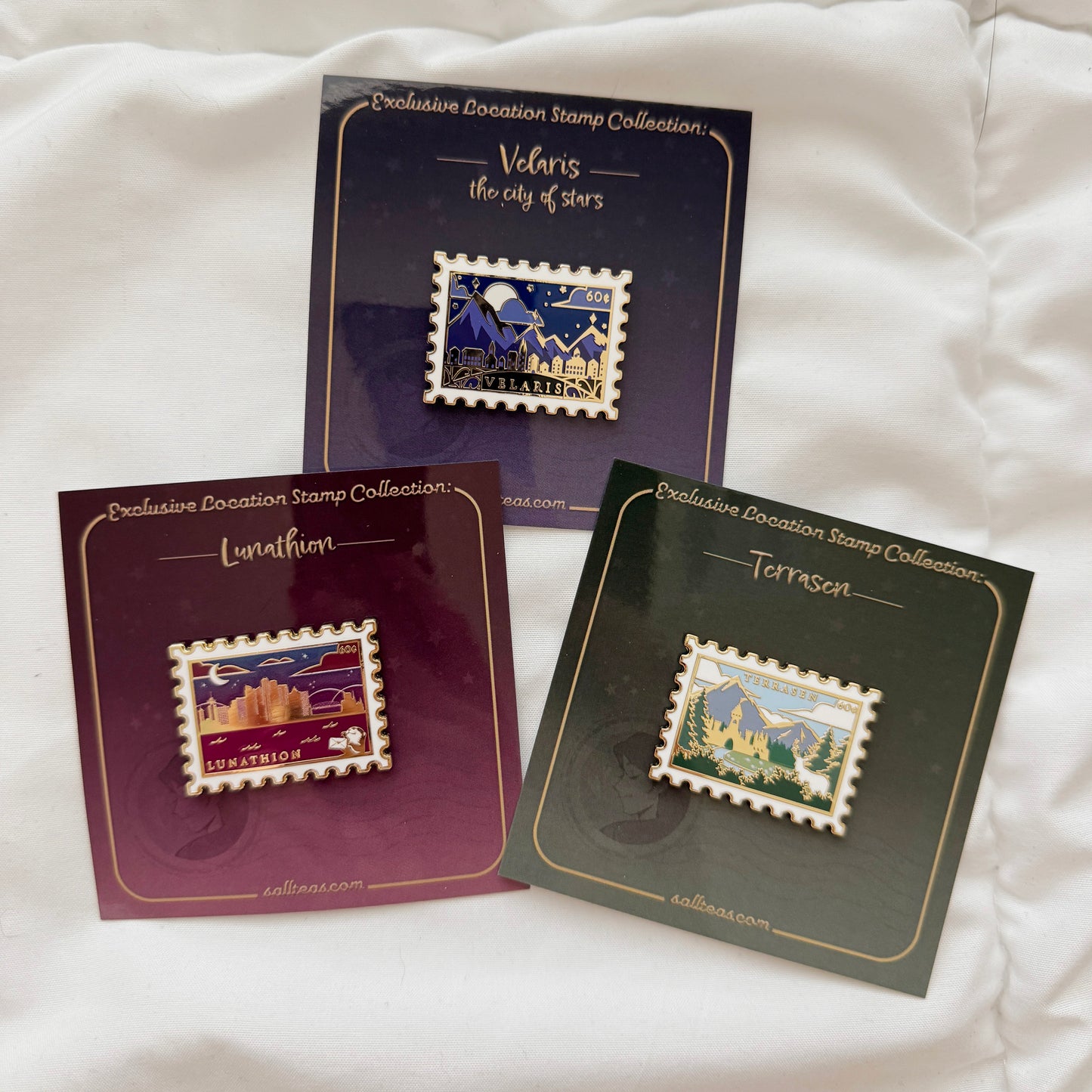 Velaris, Terrasen, & Lunathion Location Stamp Pin Bundle | Officially Licensed | Sarah J. Maas