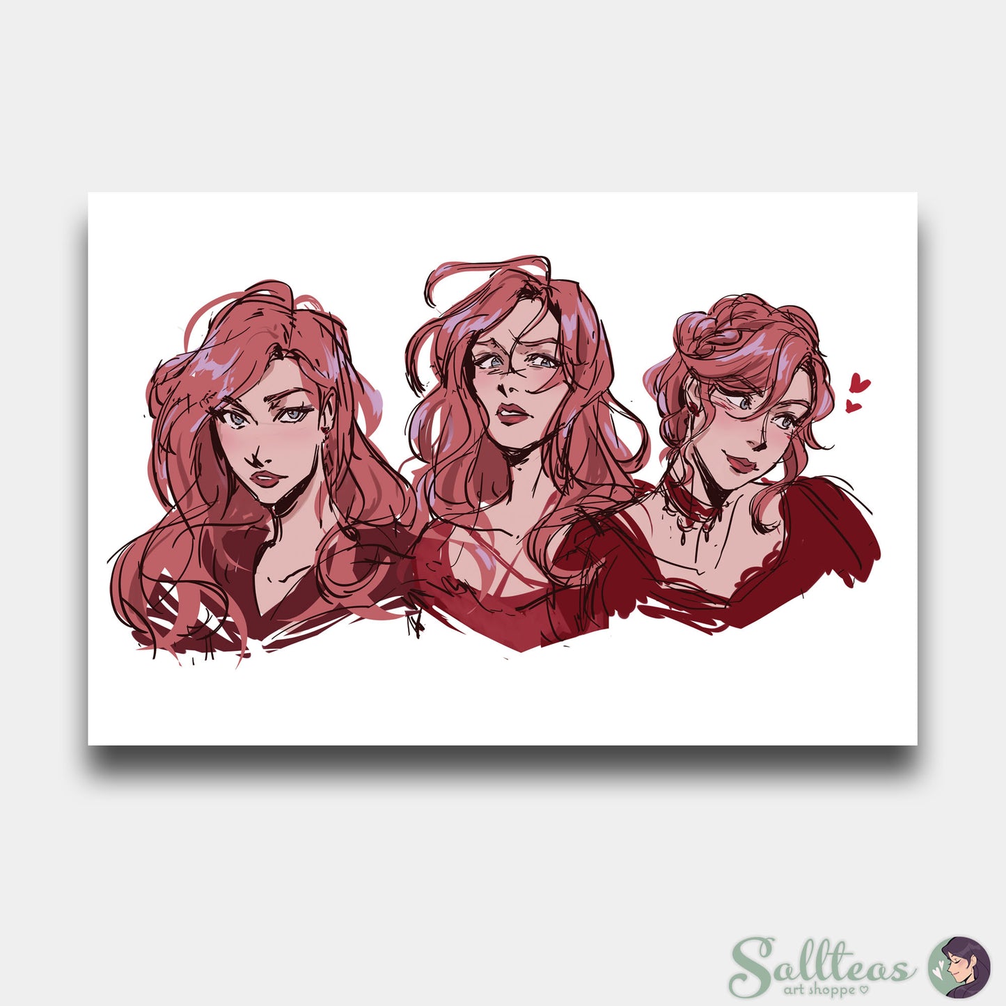 Rune and Gideon (The Heartless Hunter, The Crimson Moth) Inspired Character Sketch Art Print