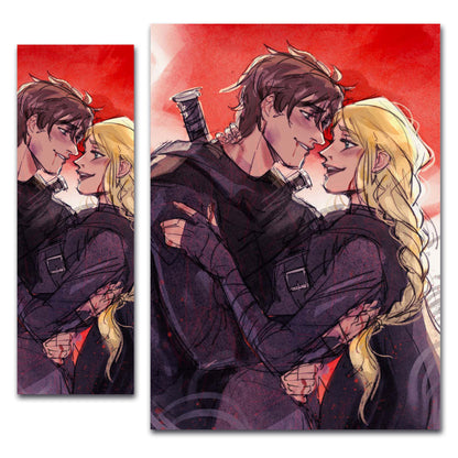 Sam and Celaena (Throne of Glass Inspired) Art Print & Bookmark