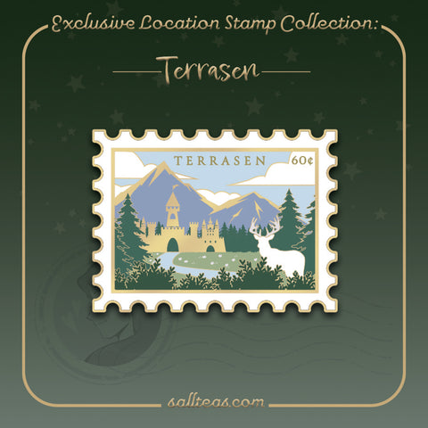 [PRE-ORDER] Terrasen Location Stamp Hard Enamel Pin (Throne of Glass) | OFFICIALLY LICENSED