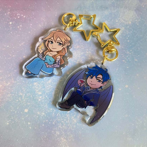 Starcrossed: Feyre & Rhysand Inspired Acrylic Charms | OFFICIALLY LICENSED