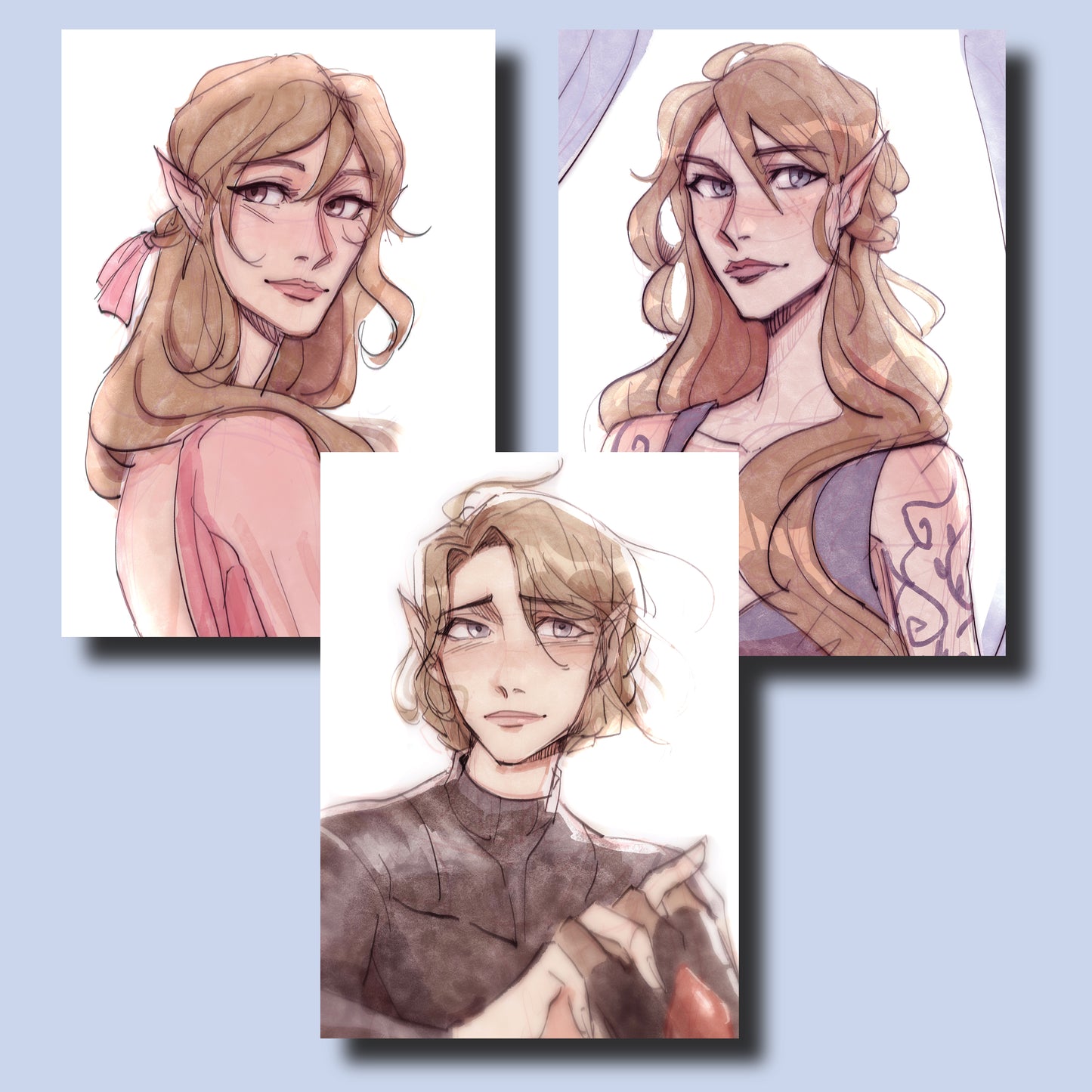 Archeron Sisters Inspired Character Art Print Set