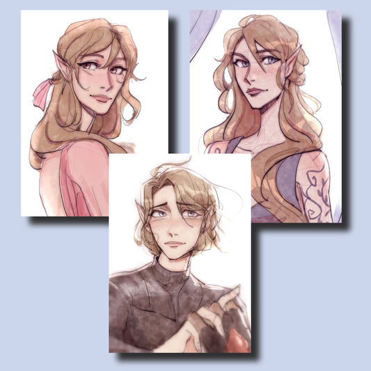 Archeron Sisters Inspired Character Art Print Set