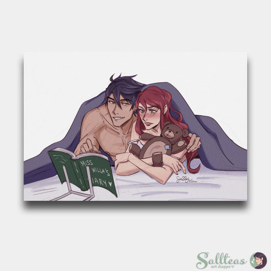 Reading Miss Willa's Diary (From Ash and Blood Inspired) Art Print